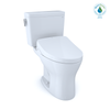 Toto MW7463046CEMFG01 MW7463046CEMFG#01 Drake WASHLET+ Two-Piece Elongated Dual Flush 1.28 and 0.8 GPF Universal Height DYNAMAX TORNADO FLUSH Toilet with S500e Bidet Seat, Cotton White