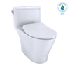 Toto MS642234CUFG#01 Nexus 1G One-Piece Elongated 1.0 Gpf Universal Height Toilet With Cefiontect And Ss234 Softclose Seat, Washlet+ Ready, Cotton White MS642234CUFG01