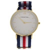 Andreas Osten U-WAT-1015 AO-63 Somand - Gold/Navy Blue-White-Red Nylon Strap Watch