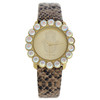 Manoush W-WAT-1504 MSHSCGL Scarlett - Gold Crocodile Leather Strash Watch