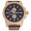 Louis Villiers M-WAT-1327 LVAG3733-16 Rose Gold/Brown Leather Strap Watch