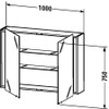 Duravit KT753204343 Mirror Cabinet; Basalt Matt, 7 1/8" x 39 3/8" Basalt Matt