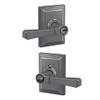 SCHLAGE F51ARVT619GDV  Custom Rivington Single Cylinder Keyed Entry Door Lever Set with Grandville Trim