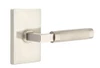 Emtek 5212US15LSUS15KNUS15LH Select Privacy, Modern Rectangular Rosette, L-Square Stem, Knurled Lever, Satin Nickel, LH