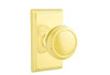 Emtek 8521NWUS3NL Full Dummy Set, Rectangular Rosette, Norwich Knob, Unlacquered Brass US3NL