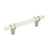 Amerock BP36648MWPN  Carrione Cabinet Pull, 3 3/4" Center-to Center, Marble White/Polished Nickel