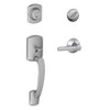SCHLAGE F60GRW626BRW Greenwich Single Cylinder Handleset and Broadway Lever, Satin Chrome (F60 GRW 626 BRW)
