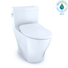 Toto MS626234CEFG#01 MS626234CEFG Aimes 1.28 GPF One Piece Elongated Chair Height Toilet with Ce, Cotton White