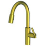 Ginger USA N1500-5103/06 Brass Antique Brass East Linear Kitchen Faucet with Metal Lever Handle and Pull-down Spray