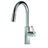 Ginger USA N1500-5103/26 Brass Polished Chrome East Linear Kitchen Faucet with Metal Lever Handle and Pull-down Spray