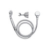 Ginger USA N280/15A Brass Solid Brass Single Function Handshower with Grooved Brass Handle less Hose, Antique Nickel (Pewter)