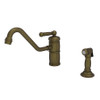 Ginger USA N941/06 Brass 941 Nadya Single Handle Kitchen Faucet with Sidespray, Antique Brass