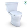 TOTO Drake Transitional Two-Piece Elongated Dual Flush 1.28 and 0.8 GPF Universal Height DYNAMAX TORNADO FLUSH Toilet with CEFIONTECT and SoftClose Seat, WASHLET+ Ready, Cotton White MS748124CEMFG01