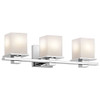 KICHLER 45151CH  Tully 3-Light Vanity Fixture and Satin Etched Cased Opal Glass, Chrome Finish