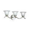 KICHLER 6323NI Dover 3LT Vanity Fixture, Brushed Nickel Finish with Etched Seedy Glass