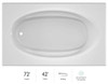 Jacuzzi JJ4D7242BUXXXXW Signature Oval In Rectangle 7242 Drop-In Soaking White