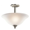 KICHLER 3694NI Lighting 2 Light Wynberg Convertible SemiFlush Light, Brushed Nickel