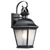 KICHLER 9708BK Mount Vernon 1-Light 17-Inch Outdoor Wall Lantern, Black Finish with Clear Seedy Glass by Lighting