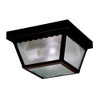 KICHLER 345BK KICHC|# Lighting Lighting 2LT Outdoor Flush Mount, Black Finish with Clear Textured Glass