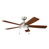 KICHLER 330174NI , Starkk LED Brushed Nickel 52" Ceiling Fan with Light