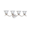 KICHLER 6324NI Dover 4LT Vanity Fixture, Brushed Nickel Finish with Etched Seedy Glass