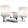 KICHLER 45501CH Lighting O' Hara 2LT Vanity Fixture, Chrome Finish with Etched Opal Glass Shades