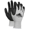 Mcr Safety B1145564 Memphis Foam Seamless Nylon Knitted Gloves with Black Foam Nitrile Dipped Palm and Fingers, Black/White, Small, 1-Pair