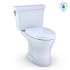 TOTO Drake Transitional Two-Piece Elongated Dual Flush 1.28 and 0.8 GPF Universal Height DYNAMAX TORNADO FLUSH Toilet for 10 Inch Rough-In with CEFIONTECT and SoftClose Seat, WASHLET+ Ready, Cotton White MS748124CEMFG1001