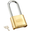 MASTERLOCK B588899 MASTERLOCK Padlock, ProSeries Set Your Own Combination Lock, 2-1/4 in. Wide, Brass, 1SS