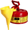JUSTRITE 400-7110110 TYPE 1  1 GAL RED SAFETYCAN WITH FUNNEL