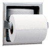 Bobrick 663  304 Stainless Steel Recessed Toilet Tissue Dispenser with Storage for Extra Roll, Bright Finish, 6-1/4" Width x 6-1/4" Height