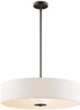 KICHLER 42122OZ Lighting 3-Light Convertible Ceiling Fixture, Olde Bronze Finish with White Microfiber Shade and Satin Etched Glass Diffuser