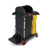 Rubbermaid 120808 ® COMMERCIAL HIGH-SECURITY JANITOR CART FOR MICROFIBER PRODUCTS, BLACK Commercial Products