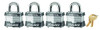 MASTERLOCK 470-3QCOM 4 PIN TUMBLER SAFETY PADLOCK SET (4 LOCKS) DIFFE