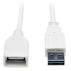 TRIPP LITE UR024-003-WH 3FT USB 2.0 UNIVERSAL REVERSIBLE EXTENSION CABLE M/F WHITE 3FT