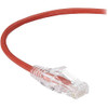 BLACK BOX C6PC28-RD-10 SLIM-NET CAT6 250-MHZ 28-AWG STRANDED ETHERNET PATCH CABLE - UNSHIELDED, PVC, SN