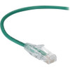 BLACK BOX C6PC28-GN-20 SLIM-NET CAT6 250-MHZ 28-AWG ETHERNET PATCH CABLE - UNSHIELDED, PVC, SNAGLESS BO