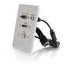 C2G 39707 HDMI, VGA, 3.5MM AUDIO AND USB PASS THROUGH SINGLE GANG WALL PLATE - ALUMINUM