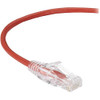 BLACK BOX C6PC28-RD-07 SLIM-NET CAT6 250-MHZ 28-AWG STRANDED ETHERNET PATCH CABLE - UNSHIELDED, PVC, SN