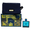 VERSACE I0089295 Eros For Men 3 Pieces Hardbox Set (3.4 Ounce Eau De Toilette Spray+ 0.3 Ounce Eau De Toilette Spray + Blue Trousse)