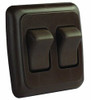JR PRODUCTS342-12145 DBL RCKR SWITCH ASS/W/BEZEL BR