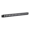 Tripp Lite N062-016-KJ 16-Port 1U Rack-Mount Unshielded Blank Keystone/Multimedia Patch Panel RJ45 Ethernet USB HDMI Cat5e/6 N062016KJ