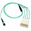 AXIOM MP8LCOM3R3M-AX AXIOM MPO FEMALE TO 4 LC MULTIMODE OM3 50/125 FIBER OPTIC BREAKOUT CABLE - 3M