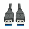 TRIPP LITE U320-006-BK 6FT USB 3.0 SUPERSPEED A/A CABLE M/M 28/24 AWG 5 GBPS BLACK 6 FT.