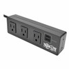 TRIPP LITE TLP310USBS 3-OUTLET SURGE PROTECTOR POWER STRIP W/2-PORT USB CHARGING BLACK
