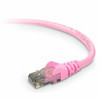 BELKIN COMPONENTS A3L980-15-PNK-S 15FT CAT6 SNAGLESS PATCH CABLE, UTP, PINK PVC JACKET, 23AWG, 50 MICRON, GOLD PLA