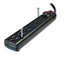 WELTRON WSP-600PLF-6BK-RA THIS 6 OUTLET PLASTIC POWER STRIP HAS 750 JOULES, EMI/RFI FILTER AND A 6FT POWER