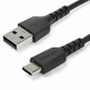 STARTECH.COM RUSB2AC1MB USB A TO USB C CHARGING CABLE W/KEVLAR ARAMID FIBER SHELTERING THE HEAVY DUTY CO