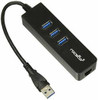 ROCSTOR Y10A179-B1 3 PORT PORTABLE USB 3.0 HUB W GIGABIT 1