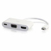 C2G 26885 C2G USB C TO HDMI AND VGA ADAPTER CONVERTER WITH POWER DELIVERY - WHITE - USB TO